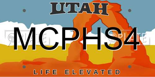 MCPHS4 Utah License Plate