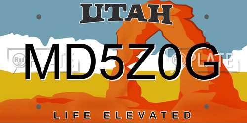 MD5Z0G Utah License Plate