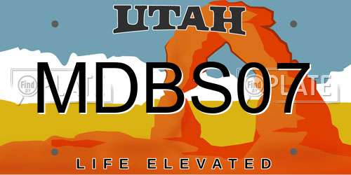 MDBS07 Utah License Plate