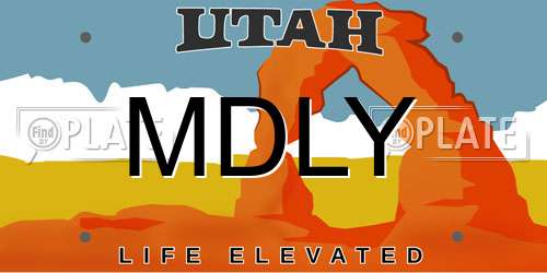 MDLY Utah License Plate