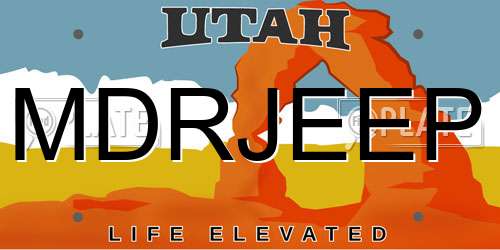 MDRJEEP Utah License Plate