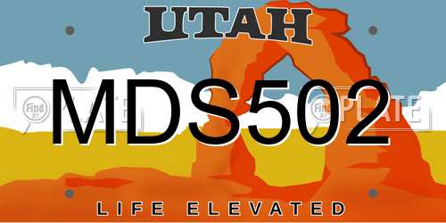 MDS502 Utah License Plate