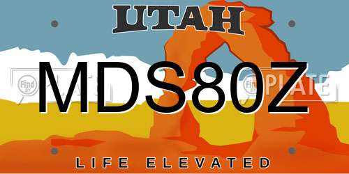 MDS80Z Utah License Plate