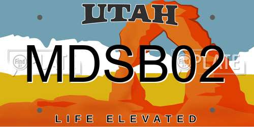 MDSB02 Utah License Plate