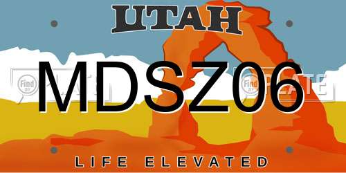 MDSZ06 Utah License Plate