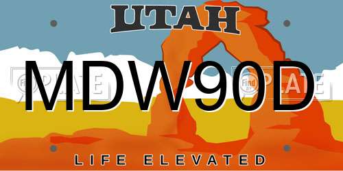 MDW90D Utah License Plate