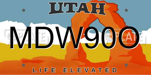 MDW90O Utah License Plate
