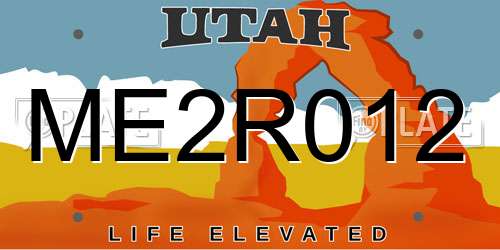 ME2R012 Utah License Plate