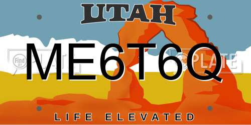 ME6T6Q Utah License Plate