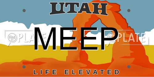 MEEP Utah License Plate