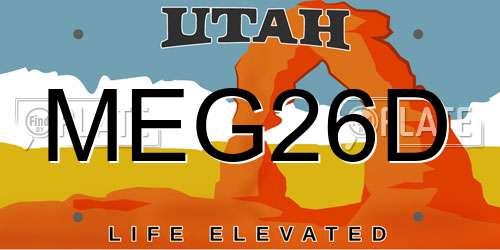 MEG26D Utah License Plate