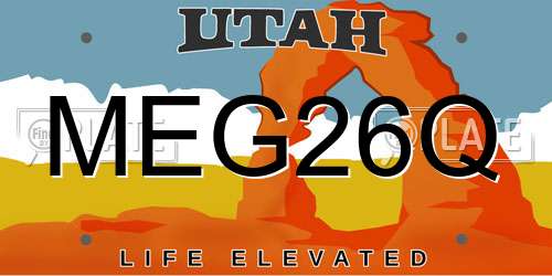 MEG26Q Utah License Plate