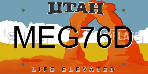 MEG76D Utah License Plate