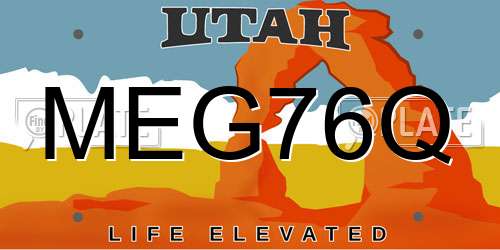 MEG76Q Utah License Plate