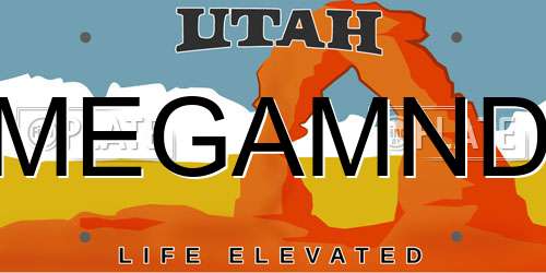 MEGAMND Utah License Plate