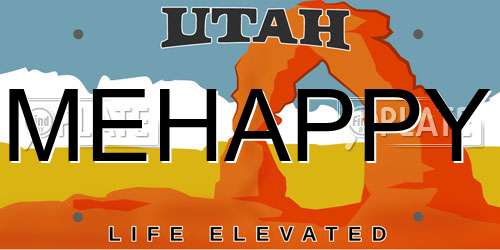 MEHAPPY Utah License Plate