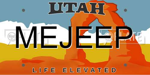 MEJEEP Utah License Plate