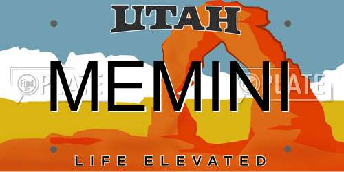 MEMINI Utah License Plate