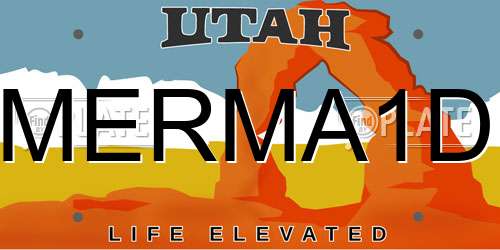 MERMA1D Utah License Plate