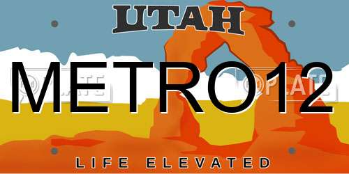 METRO12 Utah License Plate