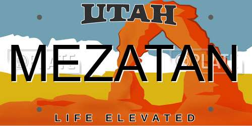 MEZATAN Utah License Plate