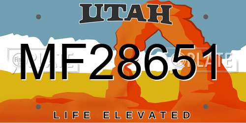 MF28651 Utah License Plate