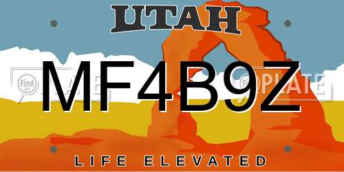 MF4B9Z Utah License Plate