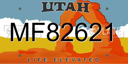 MF82621 Utah License Plate