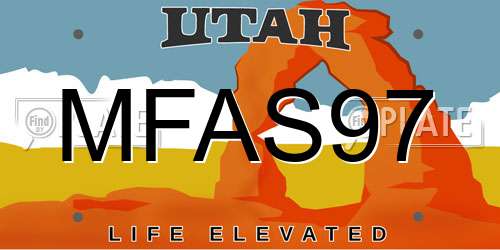 MFAS97 Utah License Plate