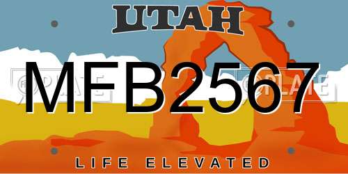 MFB2567 Utah License Plate