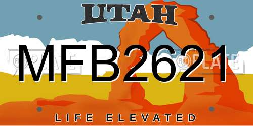 MFB2621 Utah License Plate