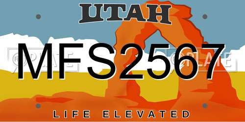 MFS2567 Utah License Plate
