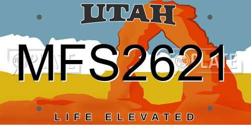 MFS2621 Utah License Plate