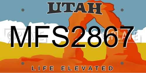 MFS2867 Utah License Plate
