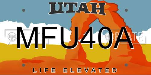 MFU40A Utah License Plate
