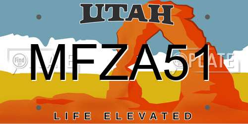 MFZA51 Utah License Plate
