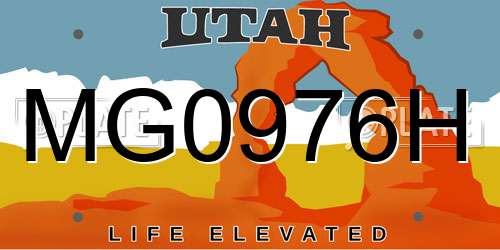 MG0976H Utah License Plate