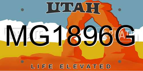MG1896G Utah License Plate