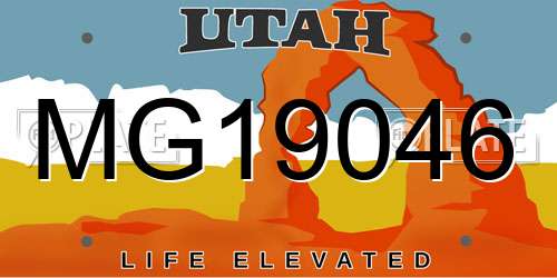 MG19046 Utah License Plate