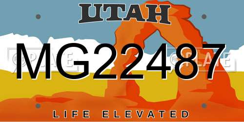 MG22487 Utah License Plate