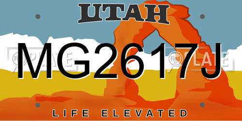 MG2617J Utah License Plate