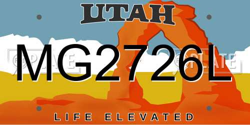 MG2726L Utah License Plate