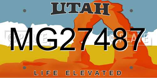 MG27487 Utah License Plate