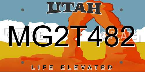 MG2T482 Utah License Plate