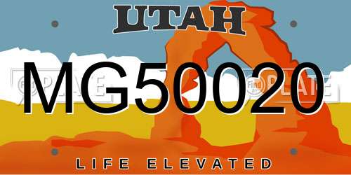 MG50020 Utah License Plate
