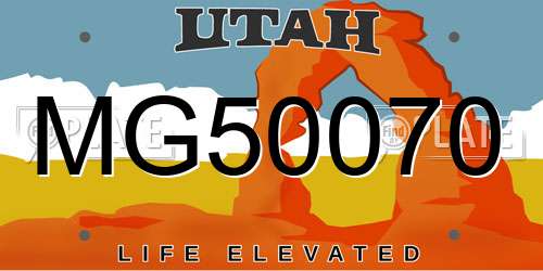 MG50070 Utah License Plate