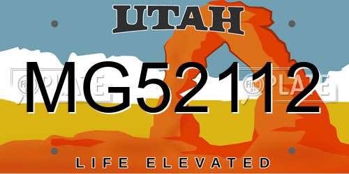 MG52112 Utah License Plate
