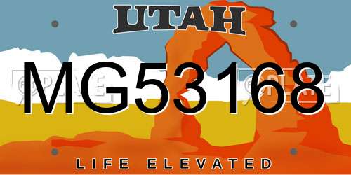 MG53168 Utah License Plate