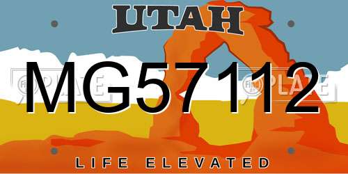MG57112 Utah License Plate
