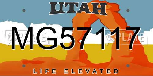 MG57117 Utah License Plate